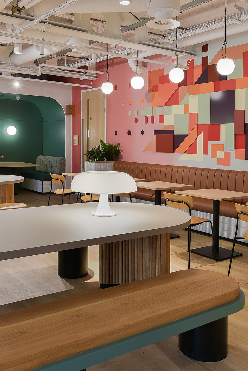modern interior photography of office breakout area in London